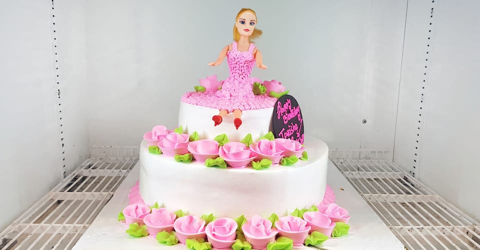 Barbie doll cake online monginis